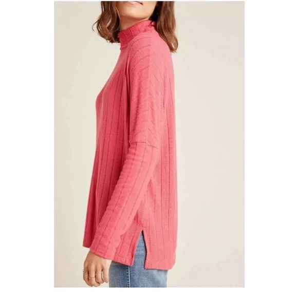 Anthropologie Eri + Ali tunic Fiona Hacci pullover ribbed mock neck - Picture 4 of 8
